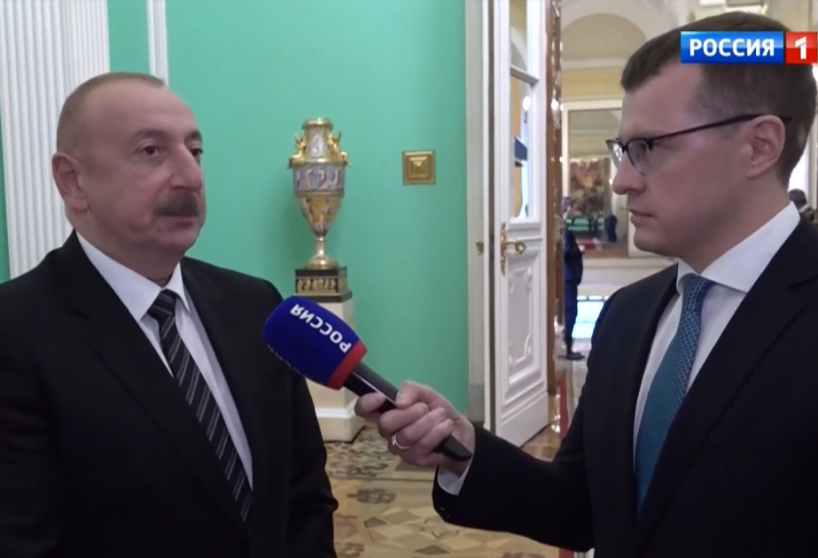 President Ilham Aliyev was interviewed by Rossiya-1 TV channel in Moscow