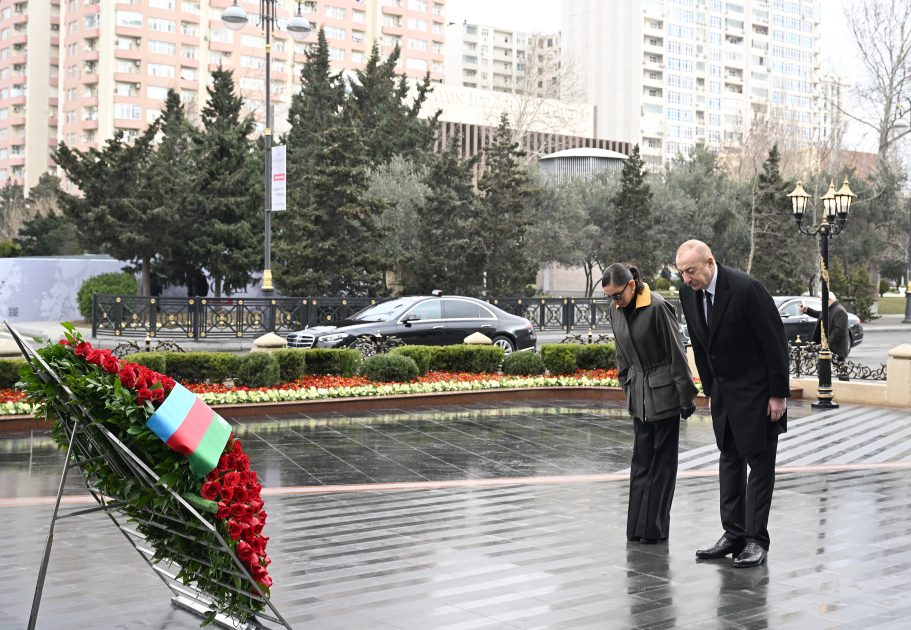 President Ilham Aliyev and First Lady Mehriban Aliyeva visited Khojaly Genocide Memorial