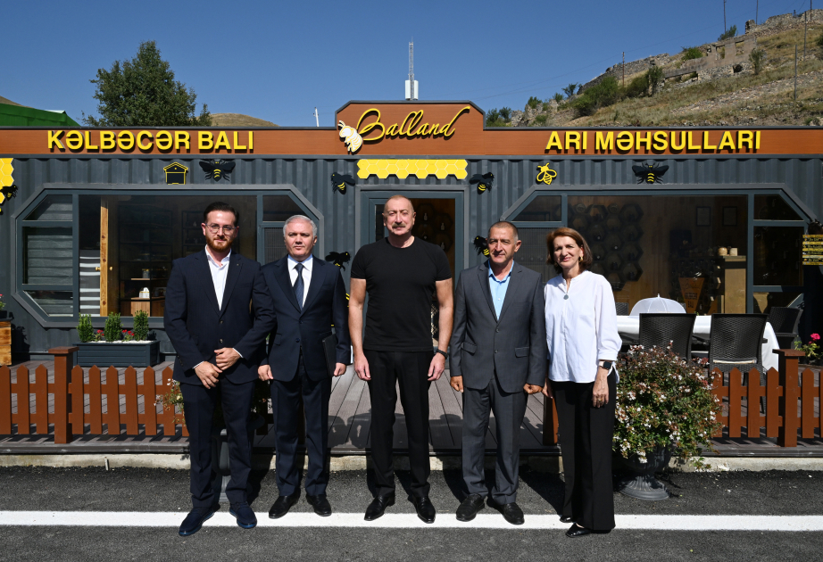 President Ilham Aliyev attended opening of "Balland – Kalbajar honey, bee, and beekeeping products store"
