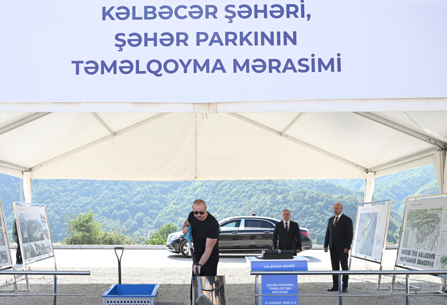 President Ilham Aliyev laid foundation stone for Kalbajar city park