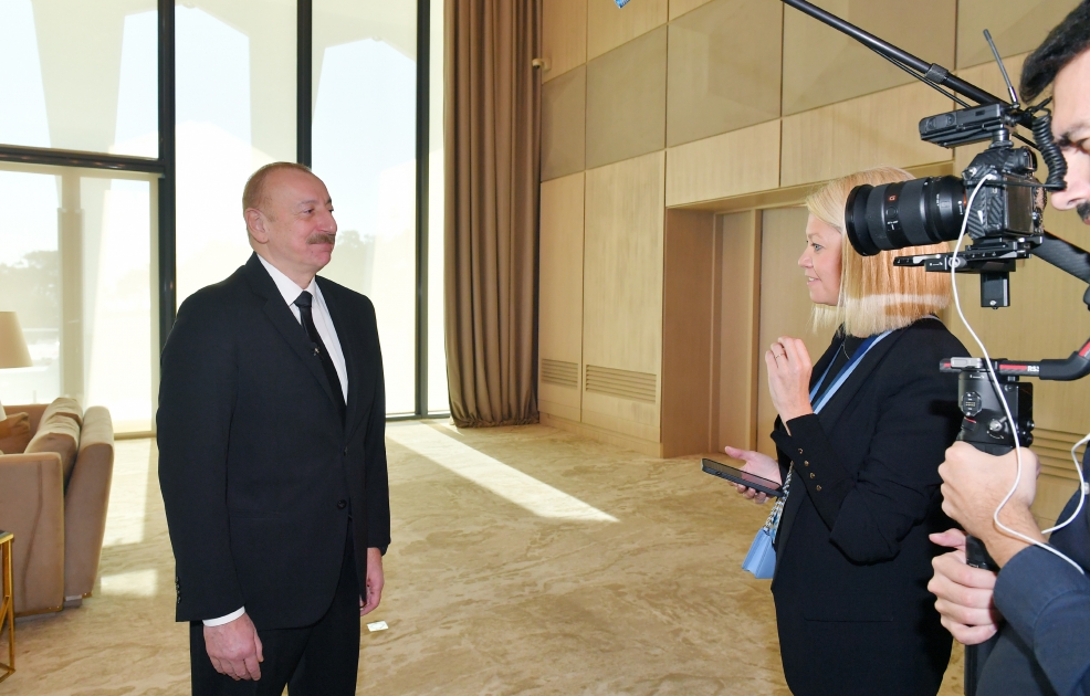 President of Azerbaijan Ilham Aliyev was interviewed by Euronews TV channel