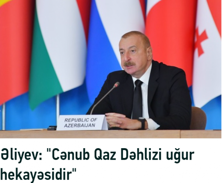 President Ilham Aliyev`s speech at 10th Southern Gas Corridor Advisory Council Ministerial Meeting captures spotlight in Georgian media coverage