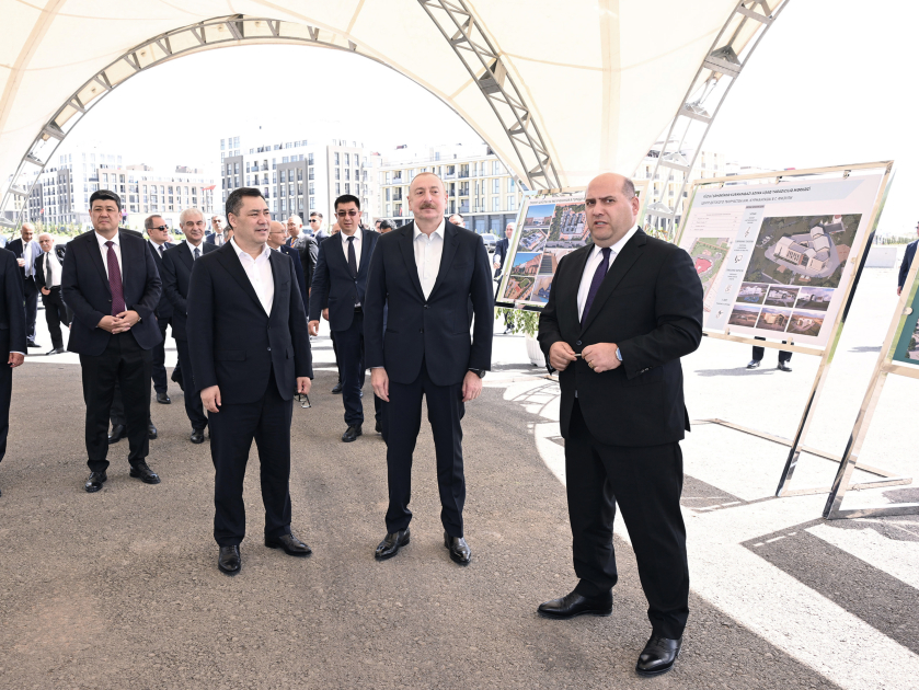 Президенты Азербайджана и Кыргызстана осмотрели разрушенные места города Физули и ознакомились с Генеральным планом города