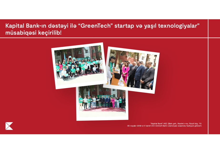 GreenTech startup and sustainable technologies competition held with Kapital Bank's support