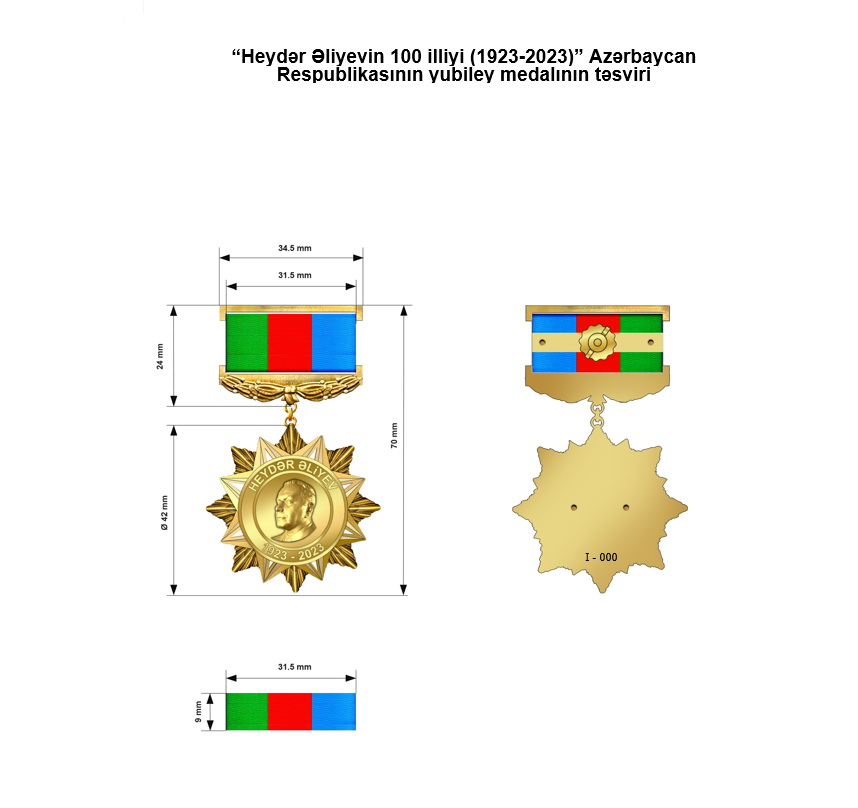 “Heydər Əliyevin 100 illiyi (1923-2023)” Azərbaycan Respublikasının yubiley medalı haqqında ƏSASNAMƏ