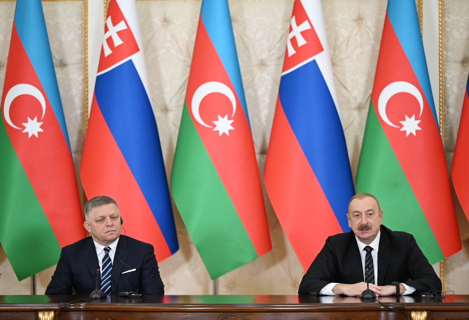 President Ilham Aliyev and Prime Minister Robert Fico made press statements