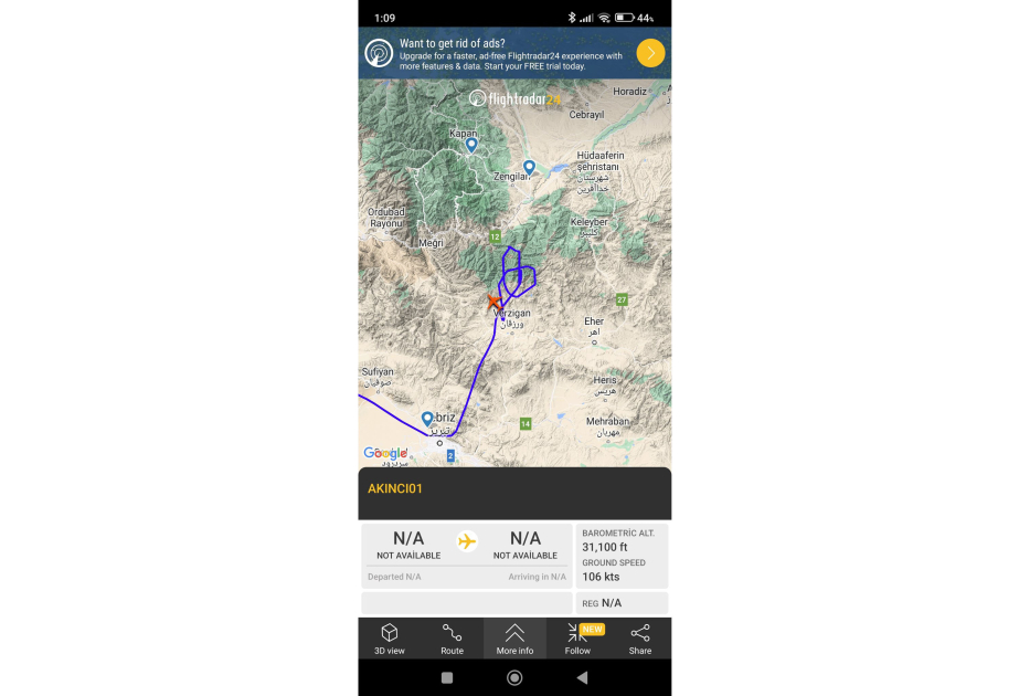 “Bayraktar AKINCI”nın İrandakı axtarış fəaliyyəti dünyada ən çox izlənən uçuş olaraq qeydə alınıb