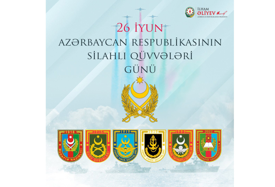 Президент Ильхам Алиев поделился публикацией в связи с Днем Вооруженных сил Азербайджана