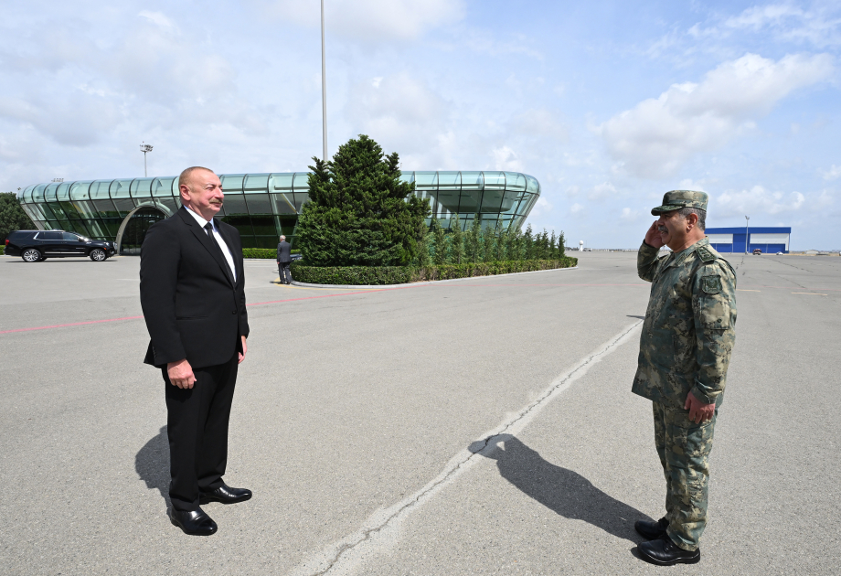 President Ilham Aliyev was presented with a military transport aircraft produced by Italian "Leonardo" company