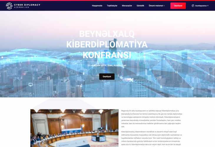 Beynəlxalq Kiberdiplomatiya Konfransının rəsmi saytı istifadəyə verilib