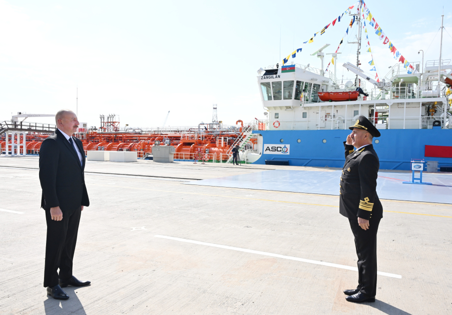 President Ilham Aliyev participated in ceremony to commission "Zangilan" tanker