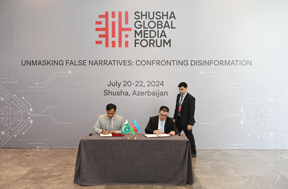 AZERTAC signs cooperation agreements with four foreign news agencies at Shusha Global Media Forum